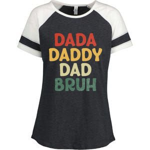 I went from Dada to Daddy to Dad to Bruh Funny Fathers Day Enza Ladies Jersey Colorblock Tee