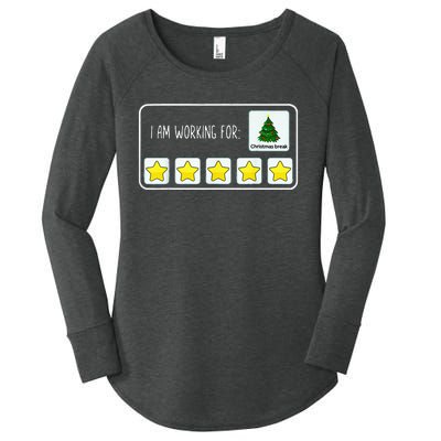 IM Working For Christmas Break 5 Stars Christmas Teacher Women's Perfect Tri Tunic Long Sleeve Shirt