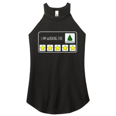 IM Working For Christmas Break 5 Stars Christmas Teacher Women's Perfect Tri Rocker Tank