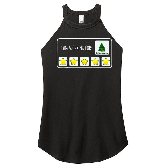 IM Working For Christmas Break 5 Stars Christmas Teacher Women's Perfect Tri Rocker Tank