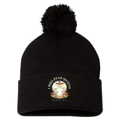 I Will Fear No Evil - Psalm 23 Pom Pom 12in Knit Beanie