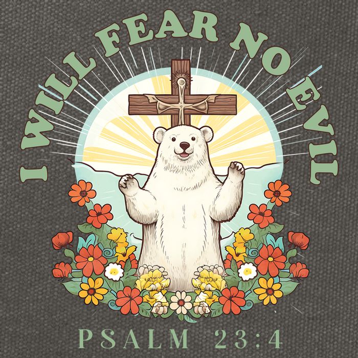 I Will Fear No Evil - Psalm 23 Cotton Canvas Backpack