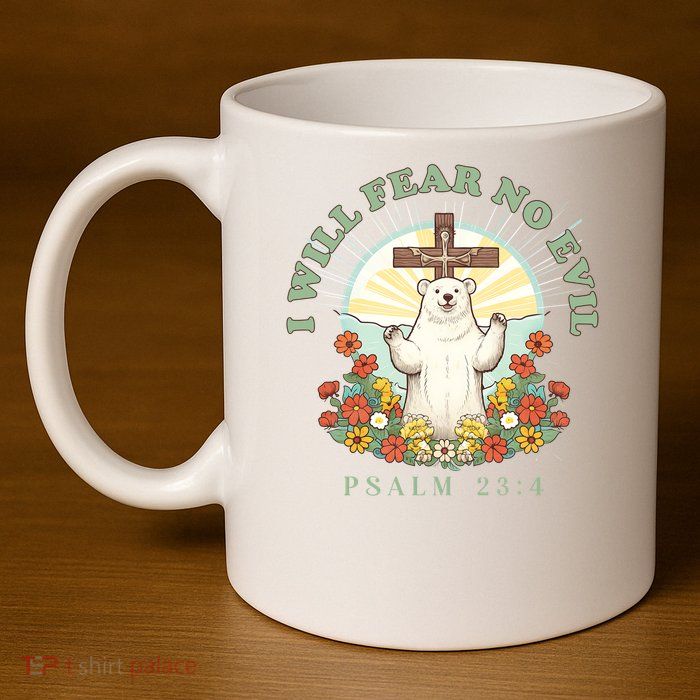 I Will Fear No Evil - Psalm 23 11oz C Handle Ceramic Mug