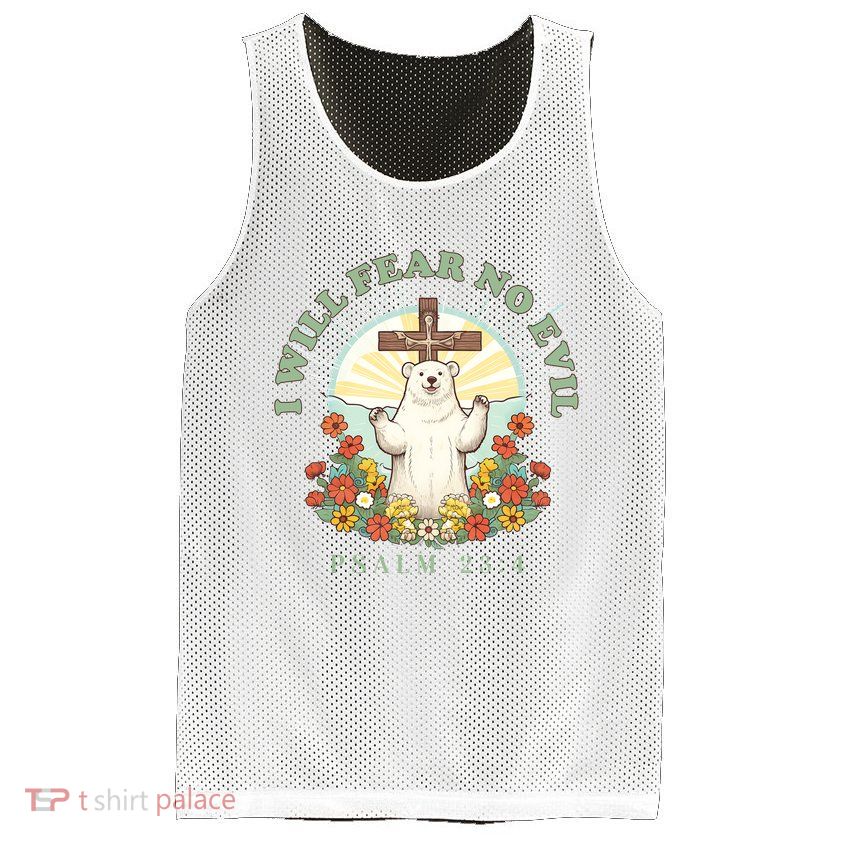 I Will Fear No Evil - Psalm 23 Mesh Reversible Basketball Jersey Tank