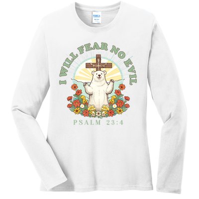I Will Fear No Evil - Psalm 23 Ladies Long Sleeve Shirt