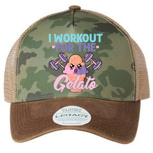 I Workout For The Gelato Funny Workout Fitness Legacy Tie Dye Trucker Hat