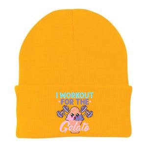 I Workout For The Gelato Funny Workout Fitness Knit Cap Winter Beanie