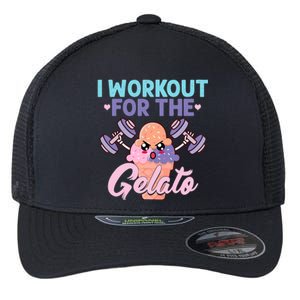 I Workout For The Gelato Funny Workout Fitness Flexfit Unipanel Trucker Cap