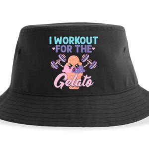 I Workout For The Gelato Funny Workout Fitness Sustainable Bucket Hat