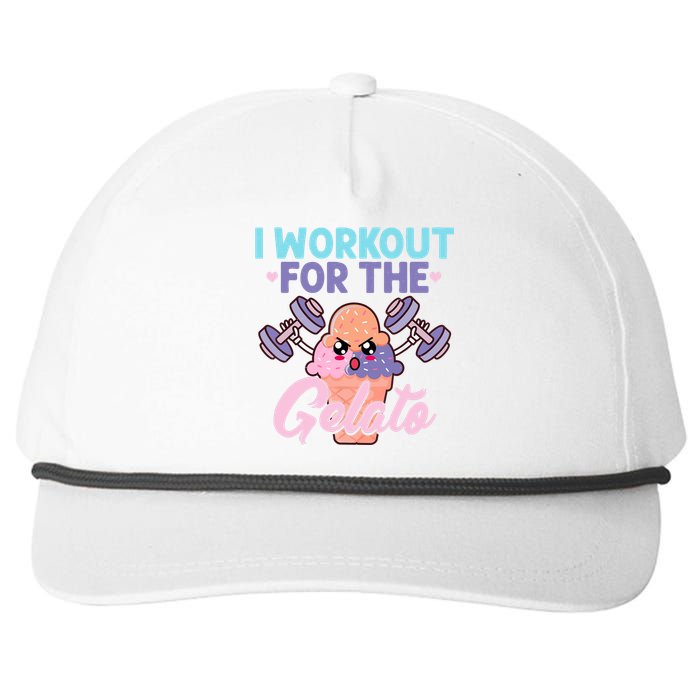 I Workout For The Gelato Funny Workout Fitness Snapback Five-Panel Rope Hat