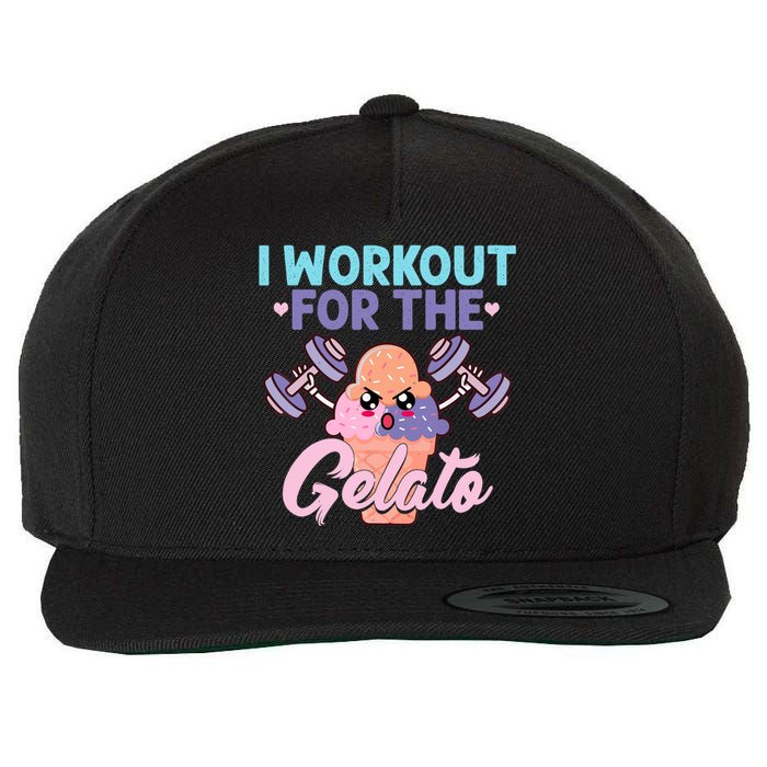 I Workout For The Gelato Funny Workout Fitness Wool Snapback Cap