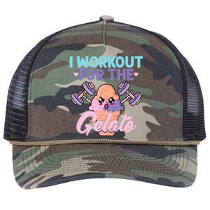 I Workout For The Gelato Funny Workout Fitness Retro Rope Trucker Hat Cap