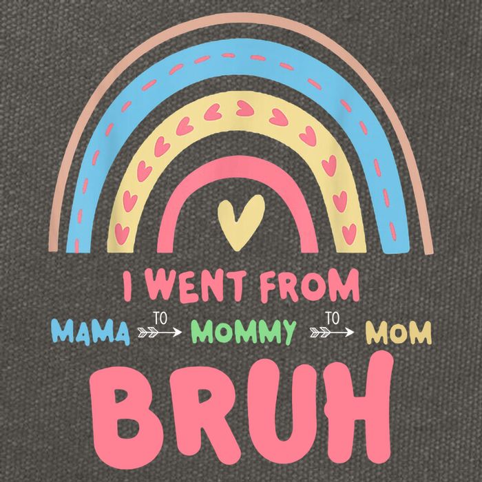 I Went From Mama To Mommy To Mom Bruh Rainbow Cotton Canvas Backpack