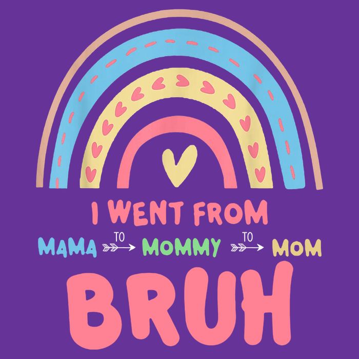I Went From Mama To Mommy To Mom Bruh Rainbow Baby Bodysuit