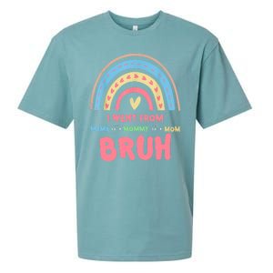 I Went From Mama To Mommy To Mom Bruh Rainbow Sueded Cloud Jersey T-Shirt