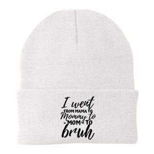 I Went From Mom Bruh Funny Mothers Day Gifts For Mom Knit Cap Winter Beanie