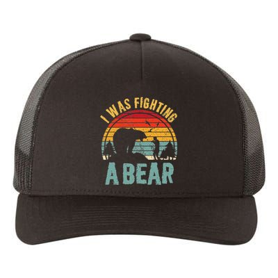 I Was Fighting A Bear Funny Injury Recovery Get Well Soon Yupoong Adult 5-Panel Trucker Hat