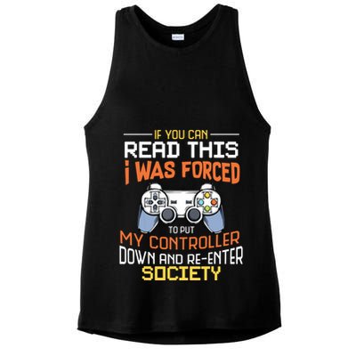 I Was Forced To Put My Controller Down Funny Gaming Ladies PosiCharge Tri-Blend Wicking Tank