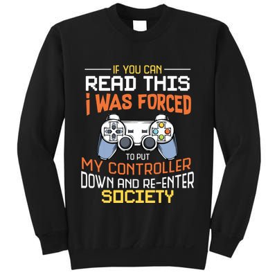 I Was Forced To Put My Controller Down Funny Gaming Sweatshirt