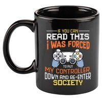 I Was Forced To Put My Controller Down Funny Gaming 11oz C Handle Ceramic Mug