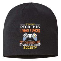 I Was Forced To Put My Controller Down Funny Gaming Sustainable Beanie