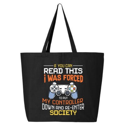 I Was Forced To Put My Controller Down Funny Gaming 25L Jumbo Tote