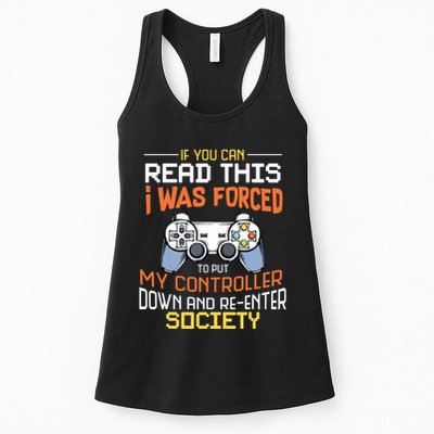 I Was Forced To Put My Controller Down Funny Gaming Womens Tank Top