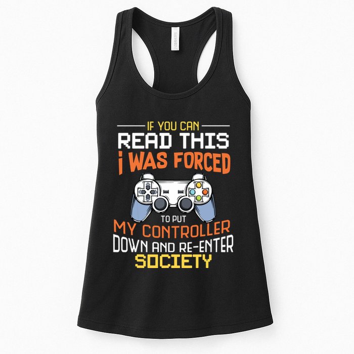 I Was Forced To Put My Controller Down Funny Gaming Womens Tank Top