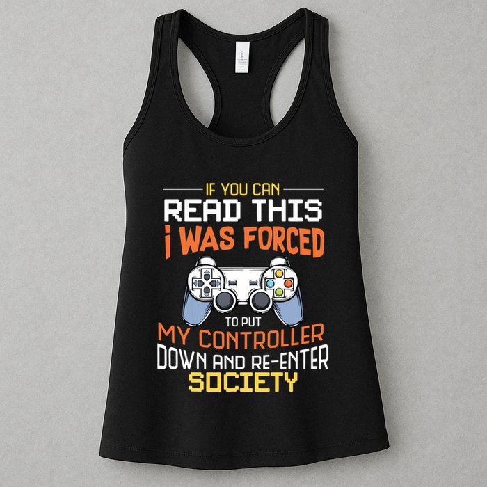 I Was Forced To Put My Controller Down Funny Gaming Womens Tank Top
