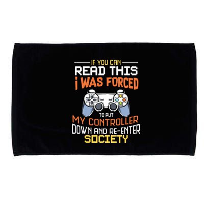 I Was Forced To Put My Controller Down Funny Gaming Microfiber Hand Towel