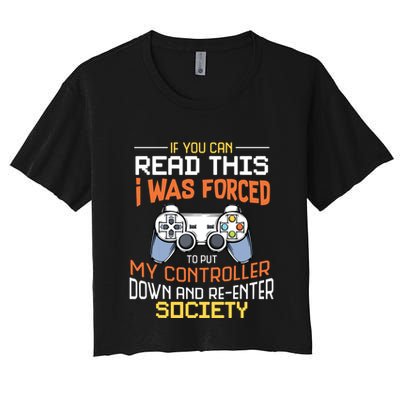 I Was Forced To Put My Controller Down Funny Gaming Crop Top
