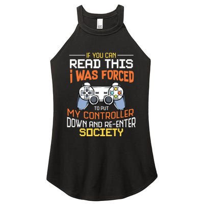 I Was Forced To Put My Controller Down Funny Gaming Women's Perfect Tri Rocker Tank