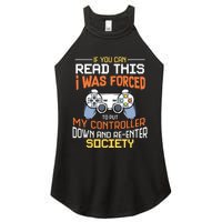 I Was Forced To Put My Controller Down Funny Gaming Women's Perfect Tri Rocker Tank