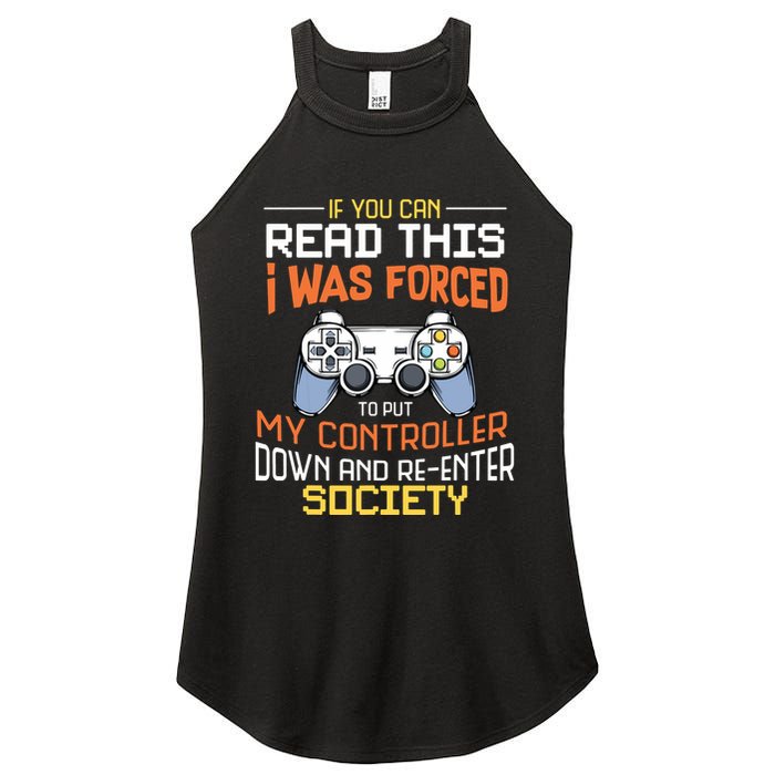 I Was Forced To Put My Controller Down Funny Gaming Women's Perfect Tri Rocker Tank
