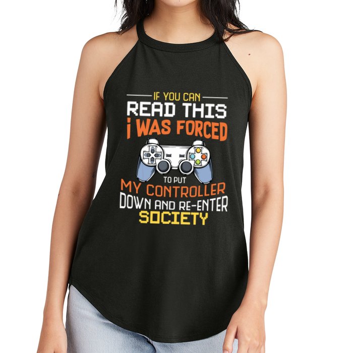 I Was Forced To Put My Controller Down Funny Gaming Women's Perfect Tri Rocker Tank