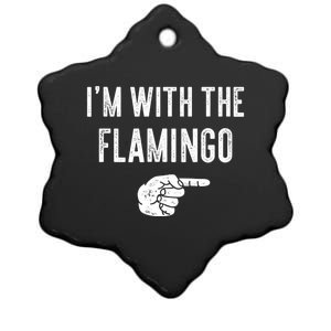 IM With Flamingo Halloween Christmas Funny Great Gift Ceramic Star Ornament