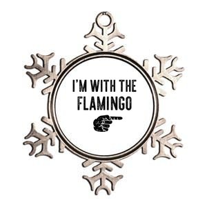 IM With Flamingo Halloween Christmas Funny Great Gift Metallic Star Ornament