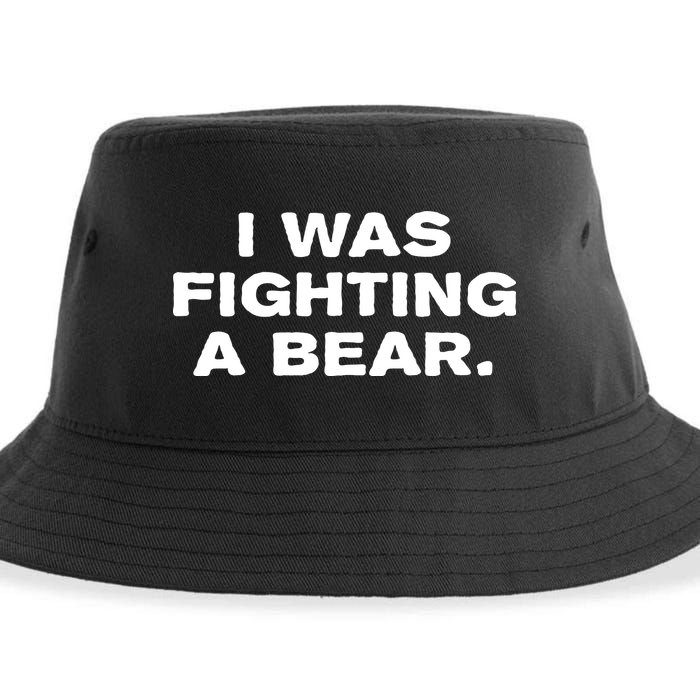 I Was Fighting A Bear Funny Sustainable Bucket Hat