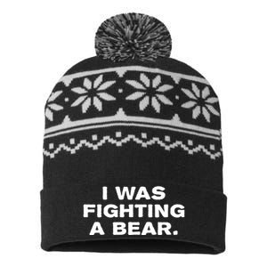 I Was Fighting A Bear Funny USA-Made Snowflake Beanie