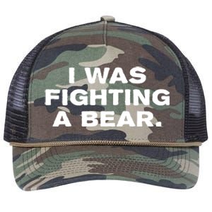 I Was Fighting A Bear Funny Retro Rope Trucker Hat Cap