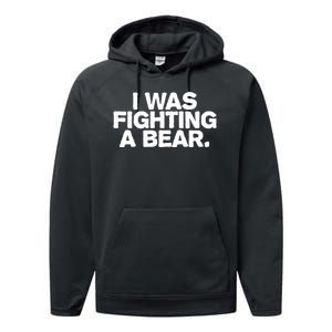 I Was Fighting A Bear Funny Injury Get Well Gift Performance Fleece Hoodie