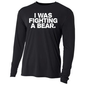 I Was Fighting A Bear Funny Injury Get Well Gift Cooling Performance Long Sleeve Crew