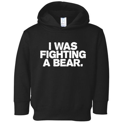 I Was Fighting A Bear Funny Injury Get Well Gift Toddler Hoodie