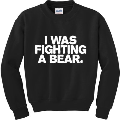 I Was Fighting A Bear Funny Injury Get Well Gift Kids Sweatshirt