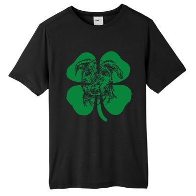 Irish Wolfhound Face Head Green Shamrock Saint Patrick's Day Tall Fusion ChromaSoft Performance T-Shirt