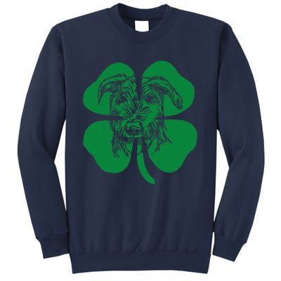 Irish Wolfhound Face Head Green Shamrock Saint Patrick's Day Sweatshirt