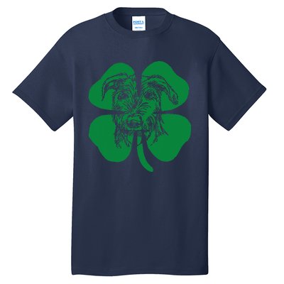 Irish Wolfhound Face Head Green Shamrock Saint Patrick's Day Tall T-Shirt