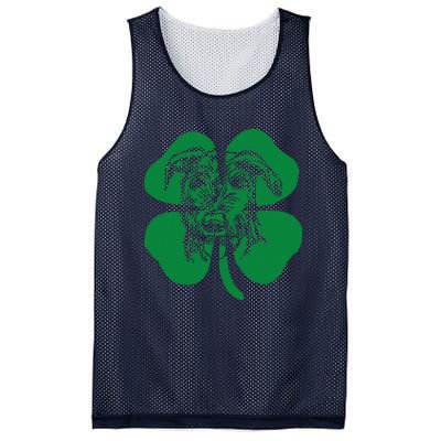 Irish Wolfhound Face Head Green Shamrock Saint Patrick's Day Mesh Reversible Basketball Jersey Tank