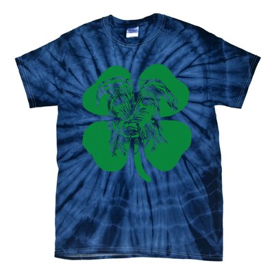 Irish Wolfhound Face Head Green Shamrock Saint Patrick's Day Tie-Dye T-Shirt