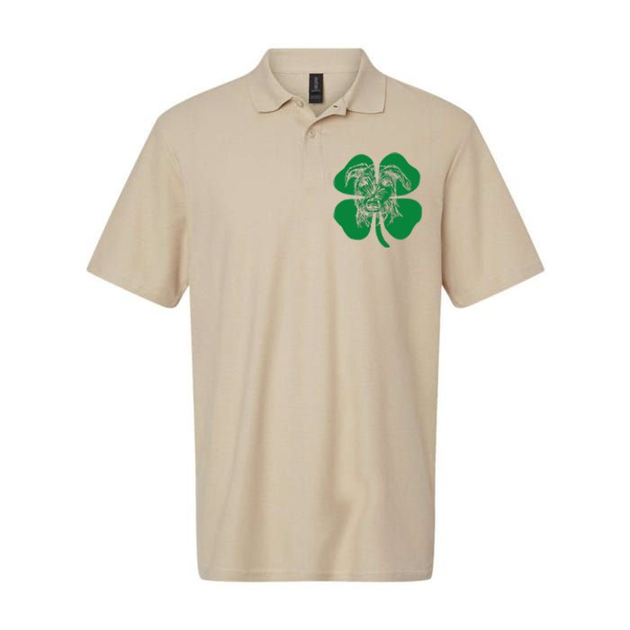 Irish Wolfhound Face Head Green Shamrock Saint Patrick's Day Softstyle Adult Sport Polo